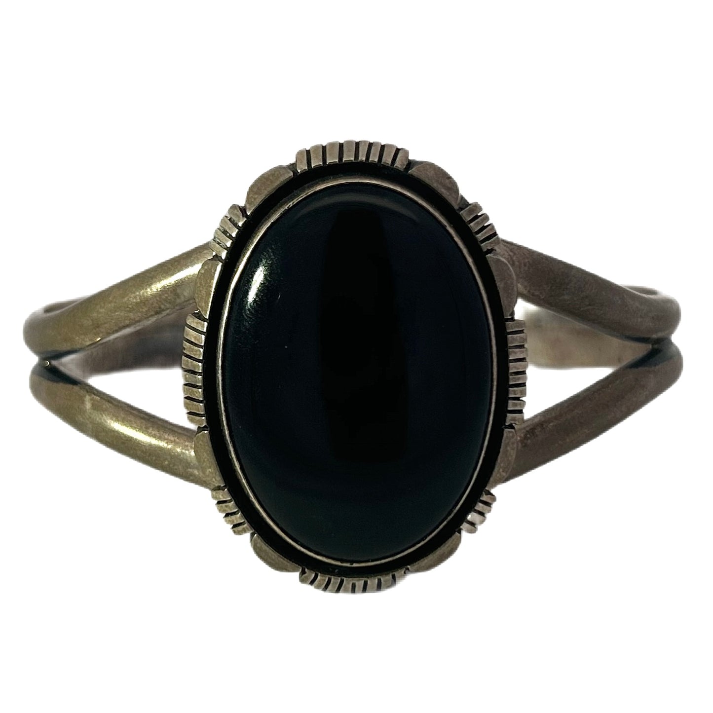 Willie Cruz Sterling Silver & Black Onyx Cuff Bracelet