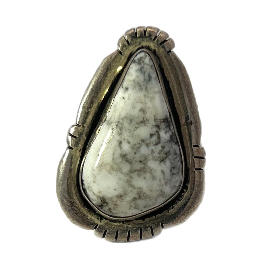 Sterling Silver White Buffalo Ring