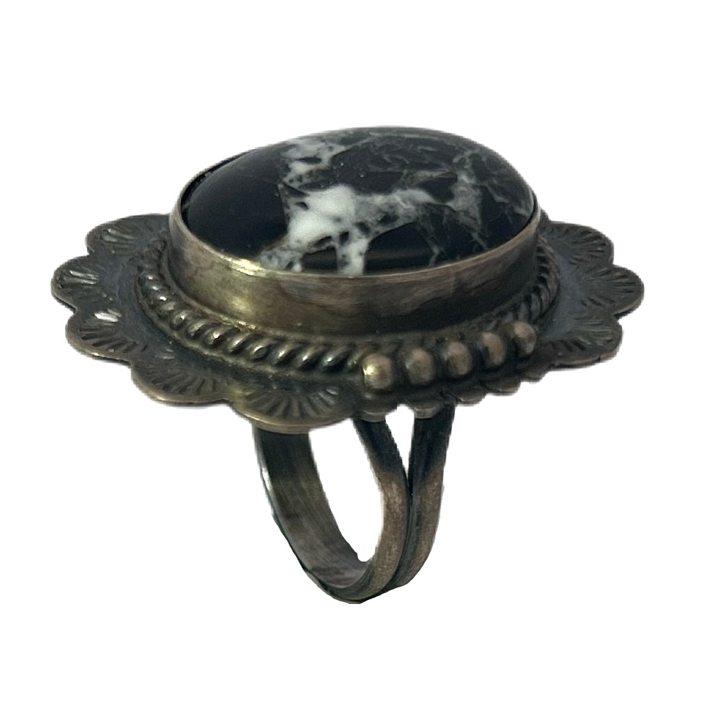 Johnnie Frank Sterling Silver White Buffalo Ring