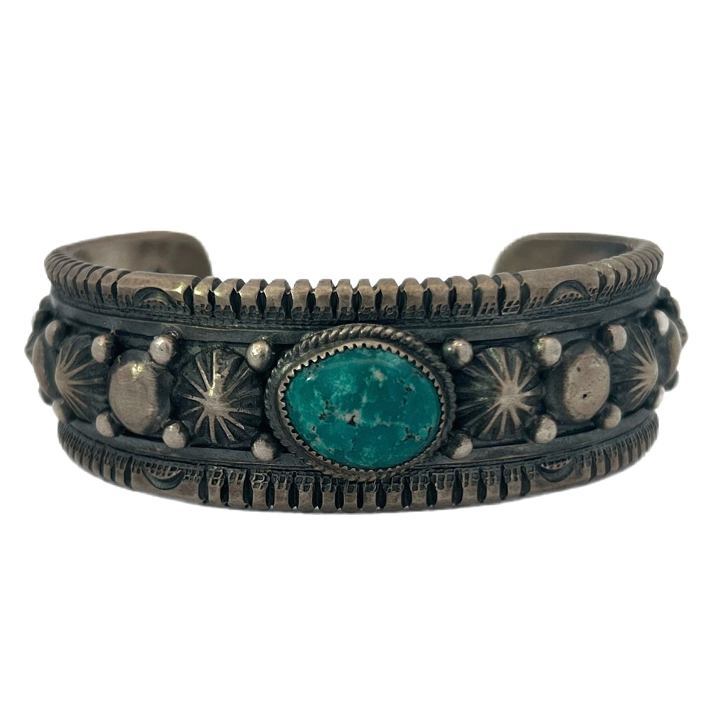 Roland Dixson Sterling Silver & Turquoise Cuff Bracelet