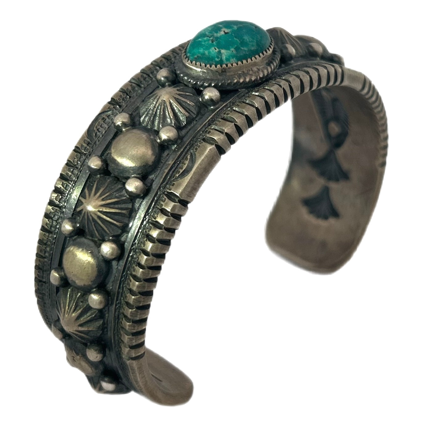 Roland Dixson Sterling Silver & Turquoise Cuff Bracelet