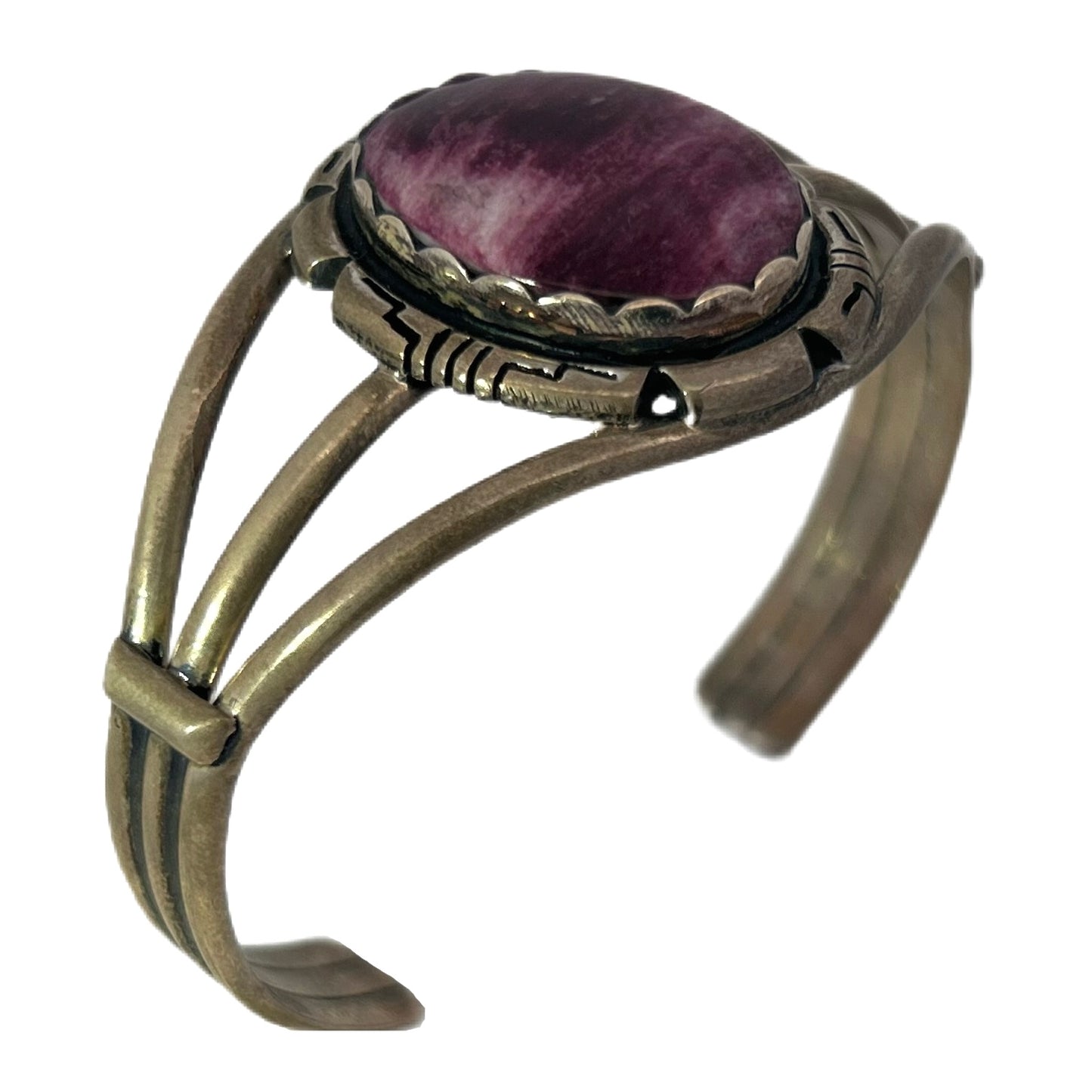 Richard Kee Sterling Silver & Purple Spiny Oyster Shell Cuff Bracelet