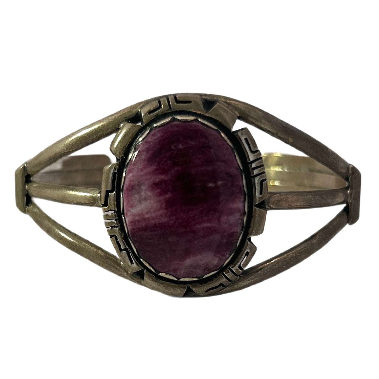 Richard Kee Sterling Silver & Purple Spiny Oyster Shell Cuff Bracelet