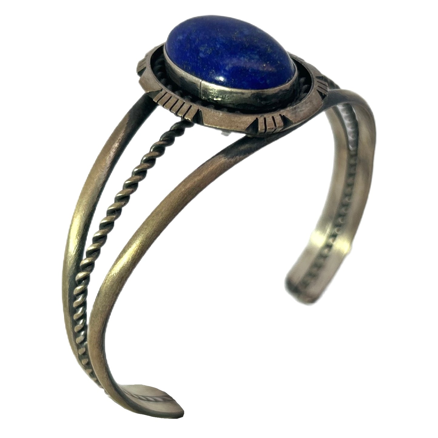 Eli Skeets Sterling Silver Lapis Cuff Bracelet