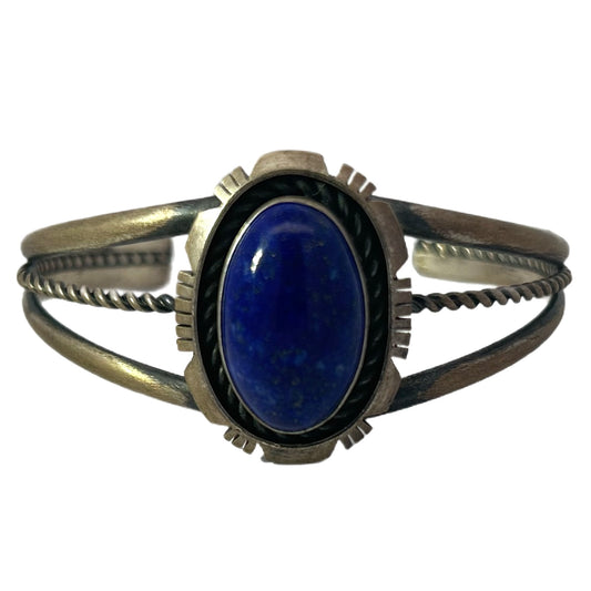 Eli Skeets Sterling Silver Lapis Cuff Bracelet