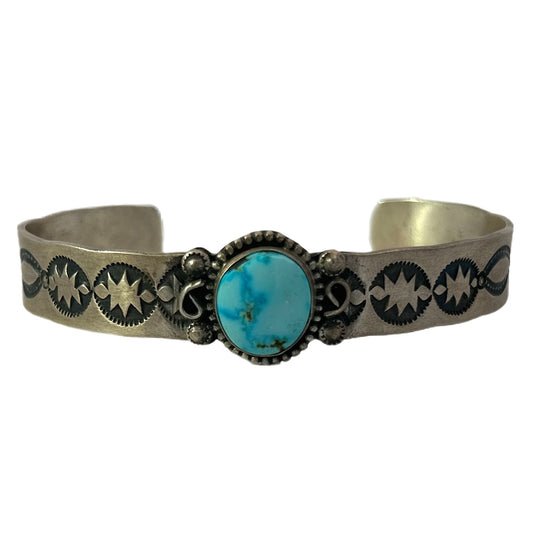S. Cooke Sterling Silver Turquoise Cuff Bracelet