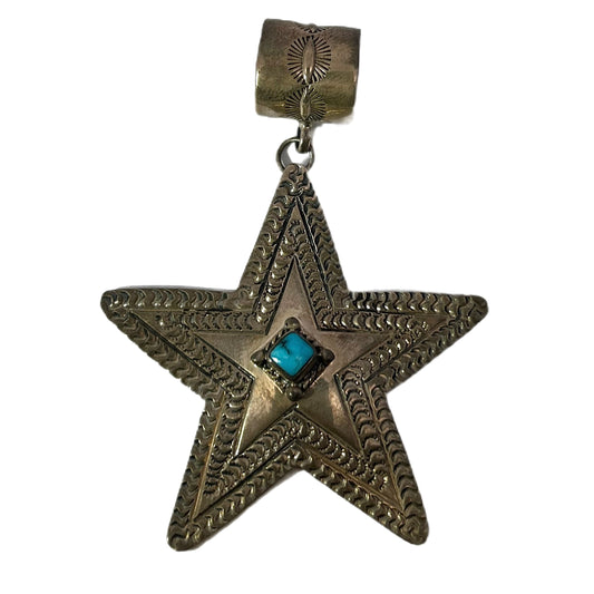 June Delgarito Sterling Silver & Turquoise Pendant
