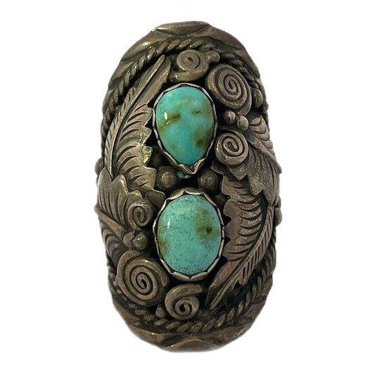 Julia Etsitty Sterling Silver & Turquoise Cabochon Ring