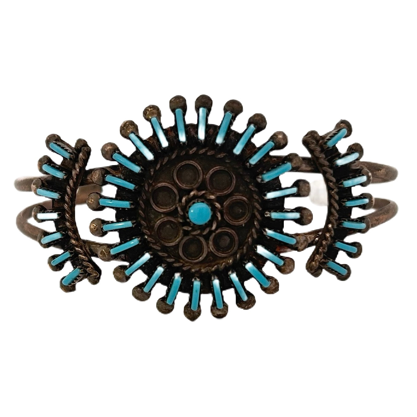 Native American Sterling Silver & Turquoise Cuff Bracelet