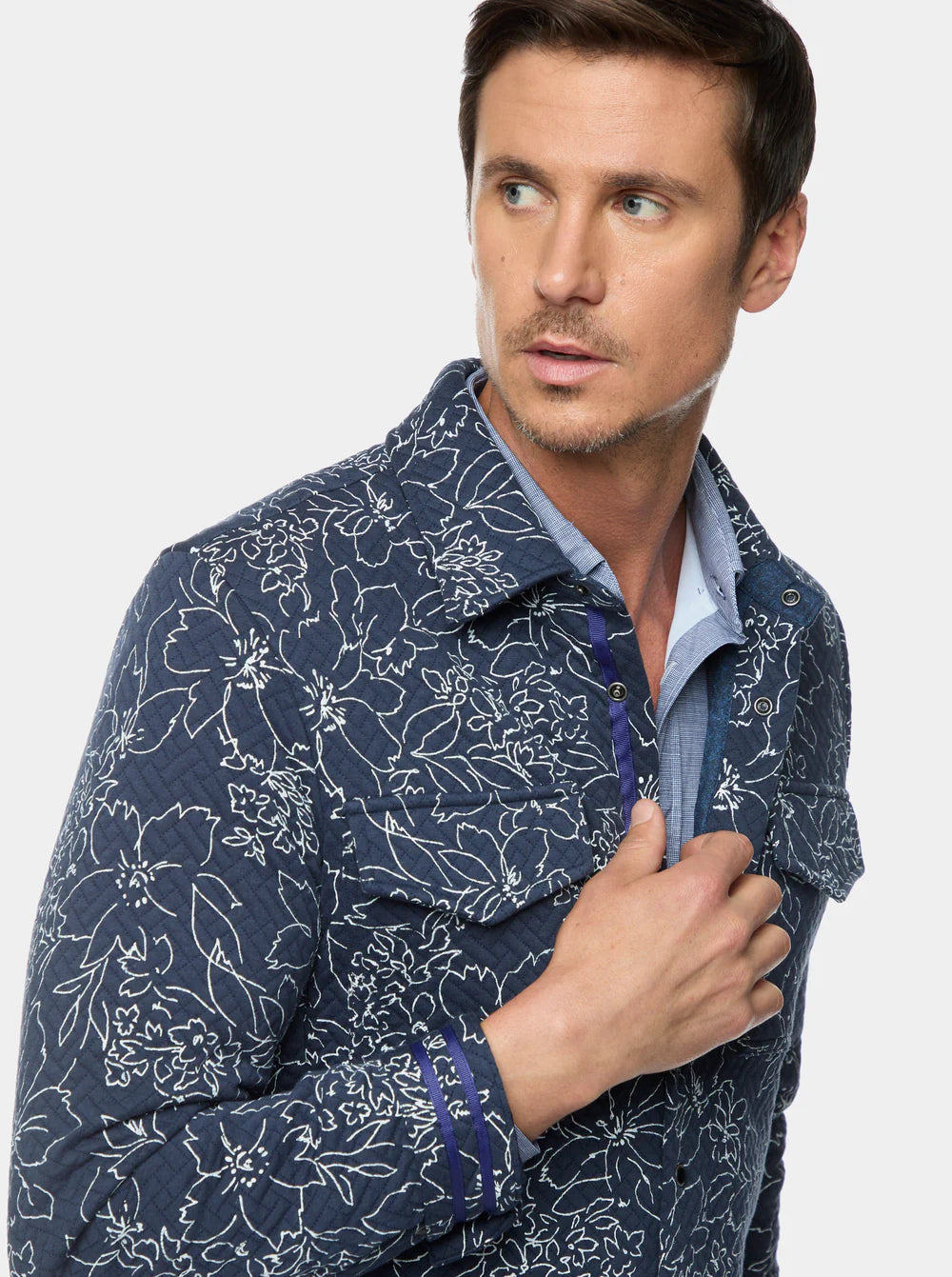 Robert Graham Kohan Long Sleeve Knit Shirt Jacket