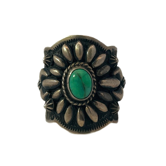 Darryl Becenti Roysten Turquoise Cabochon Silver Ring