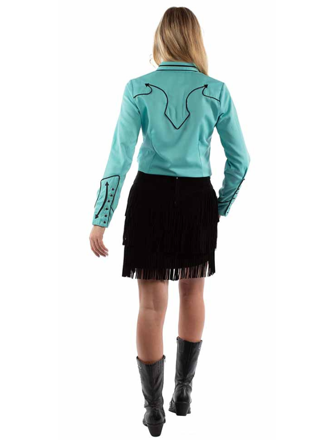 Mavericks Short Suede Fringe Skirt
