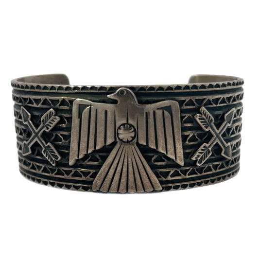 J.O. White Sterling Silver Bracelet with Eagle and Arrows