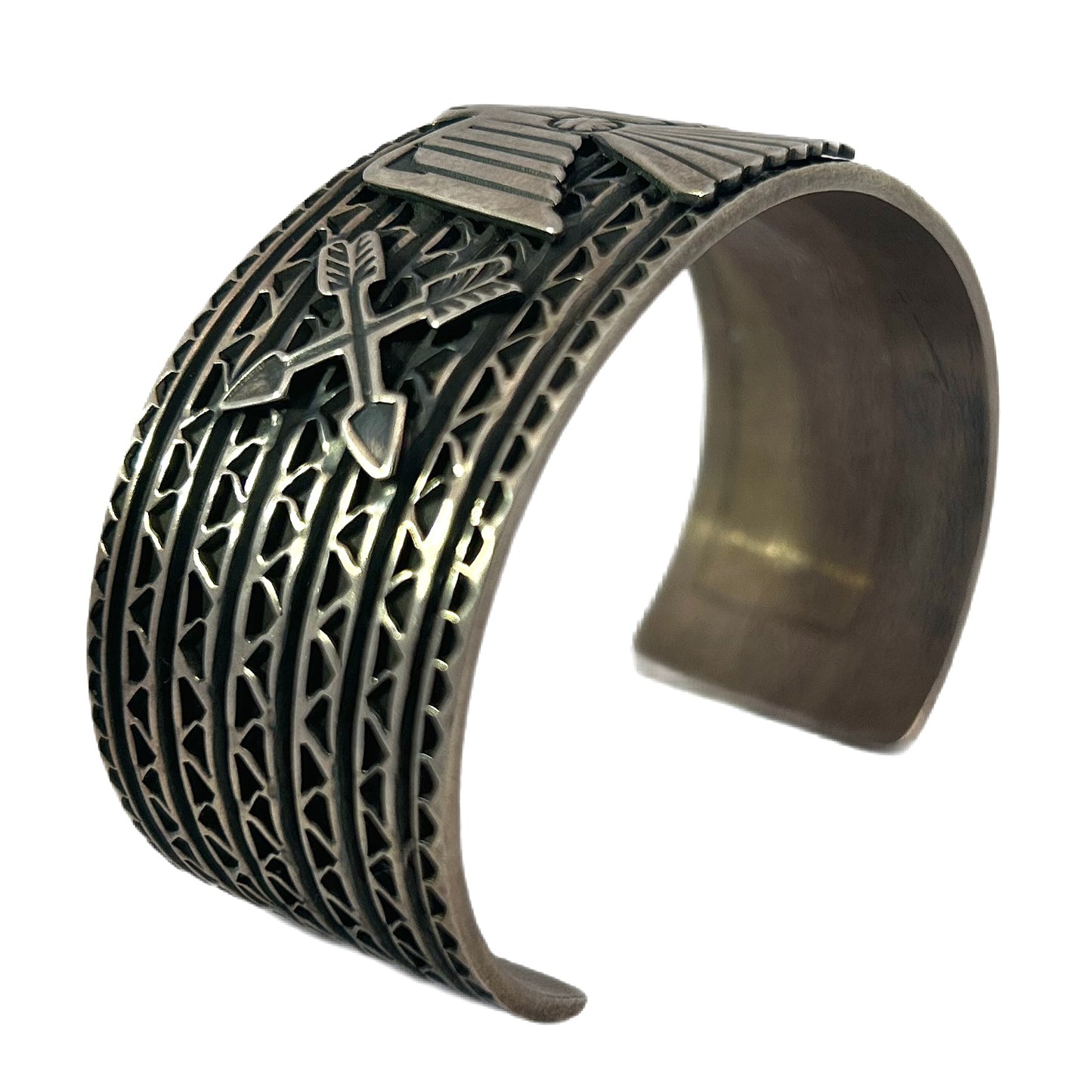 J.O. White Sterling Silver Bracelet with Eagle and Arrows