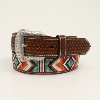 Nocona Floral Basketweave Western Belt