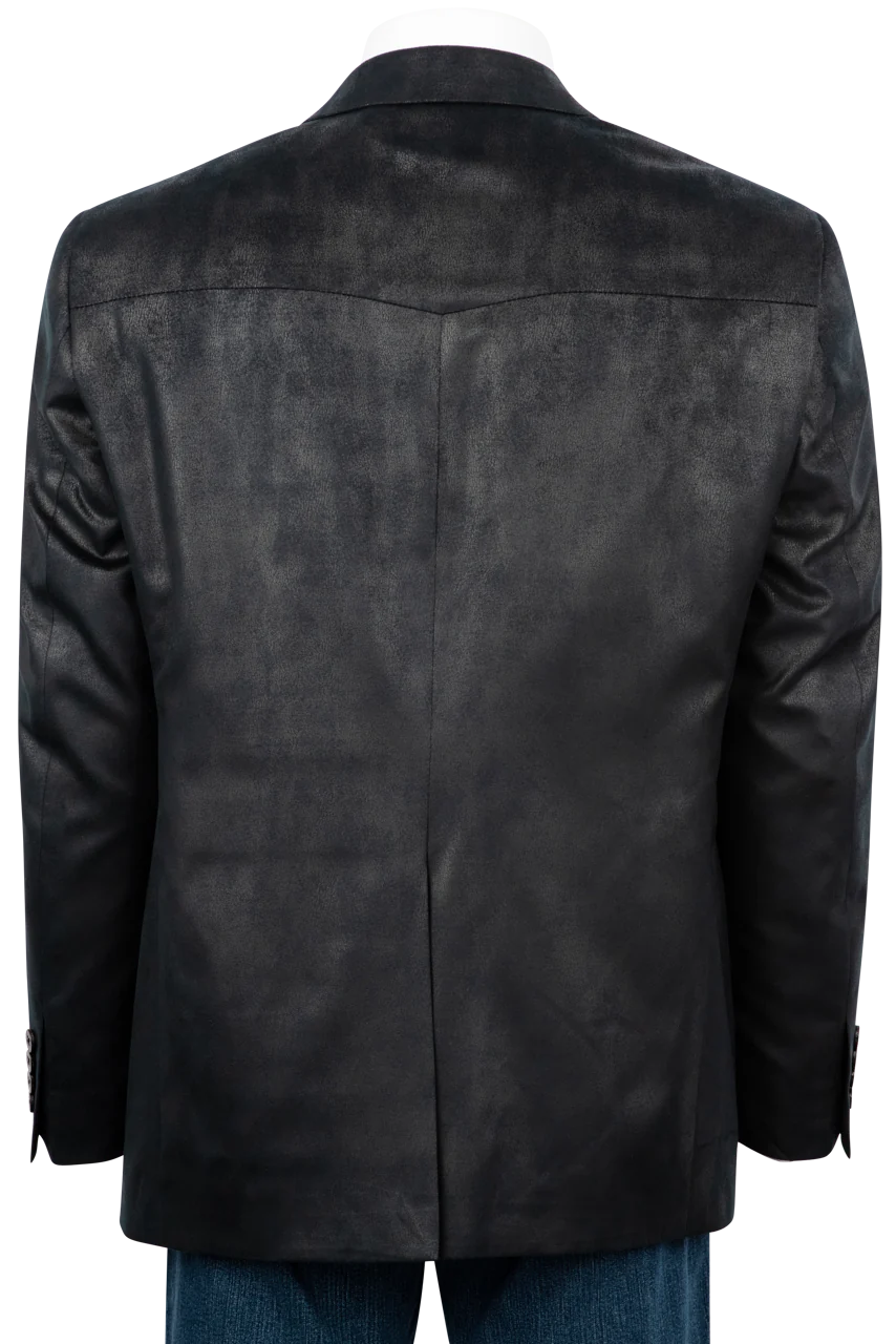 Pinto Ranch Black Leather Microfiber Sport Coat, featuring a sleek, stylish design with a modern fit, perfect for both casual and formal occasions.