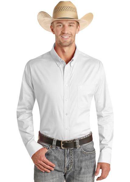 Rock & Roll Denim Men's Long Sleeve Solid Twill Rodeo Shirt