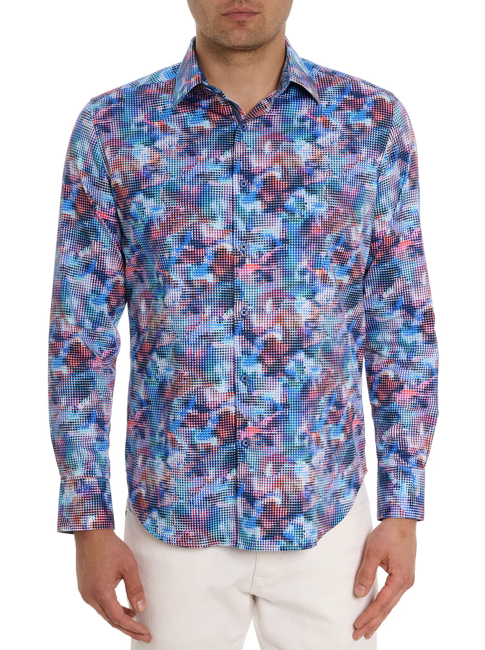 Robert Graham Blue factory Purple Button Front Shirt