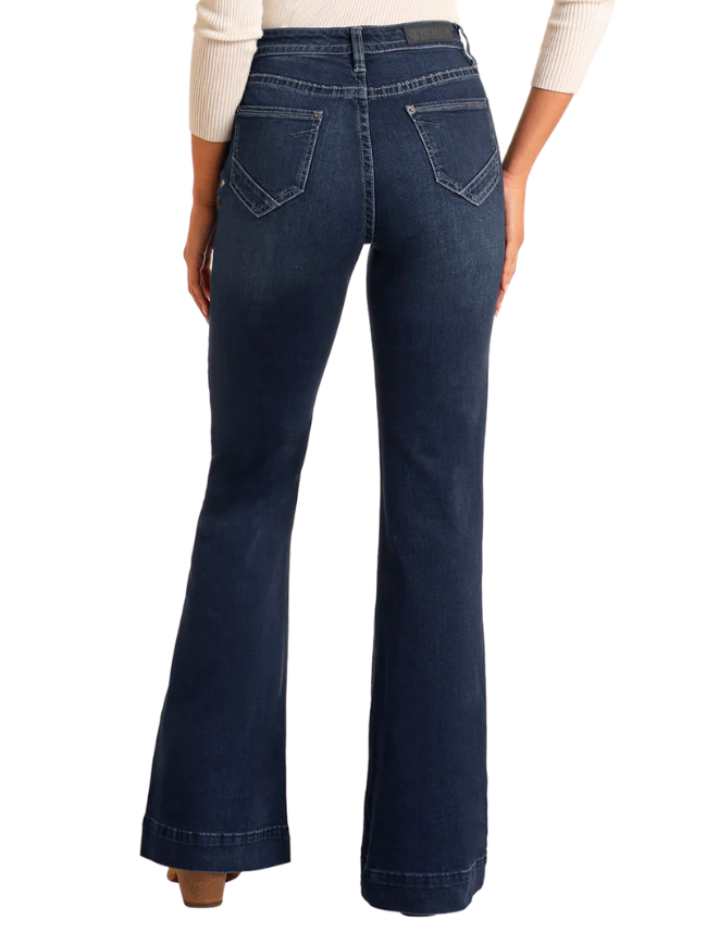 Navy blue jeans on a white background