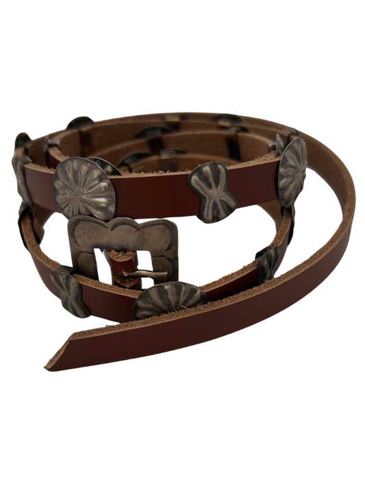 Front view of Sterling Silver Hat Band, rolled up