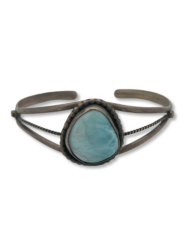 Front view of Sterling Silver Larimar Bracelet