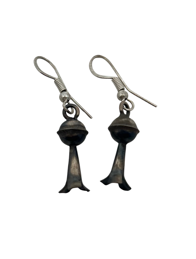 Front view of Sterling Silver Squash Blossom Earrings