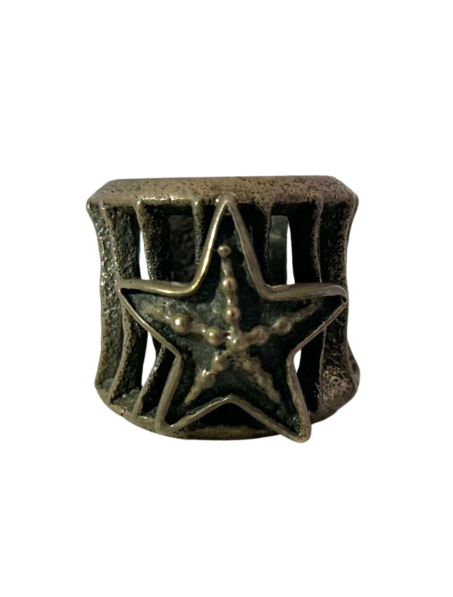 Front view of Sterling Silver Star Ring