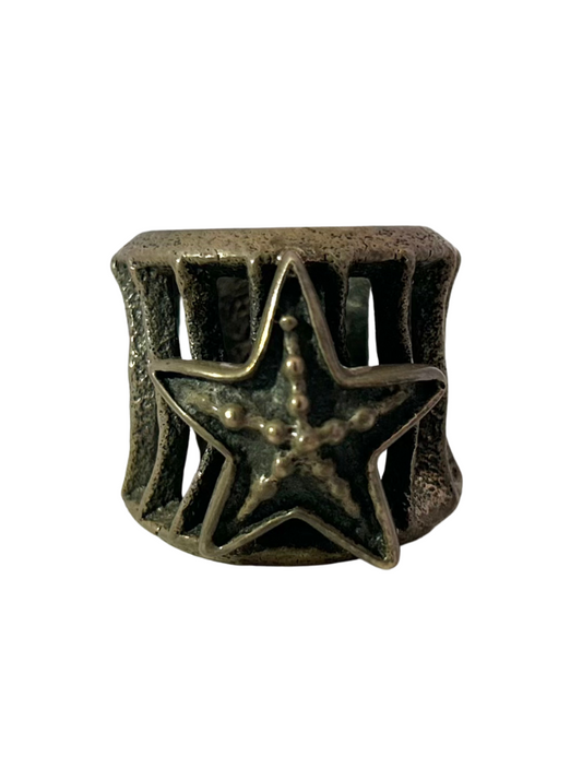 Front view of Sterling Silver Star Ring