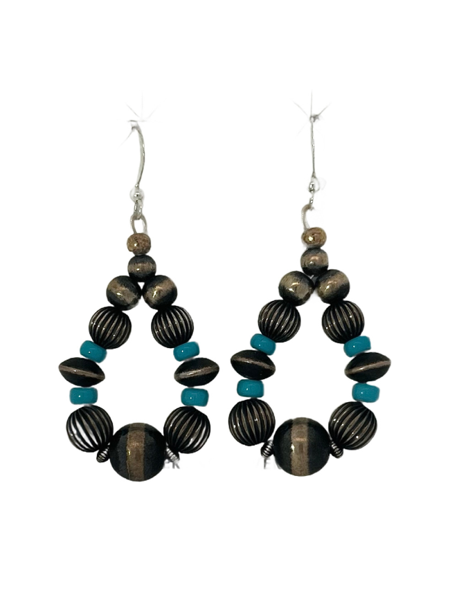 Front view of Sterling Silver Turquoise Earrings