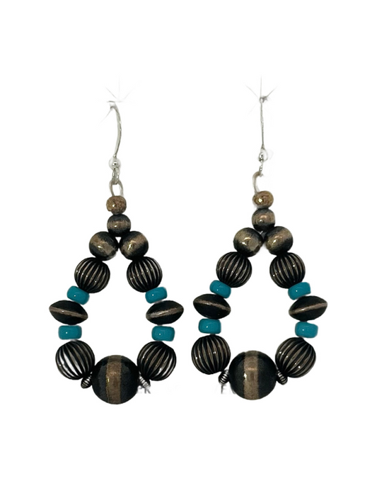 Front view of Sterling Silver Turquoise Earrings