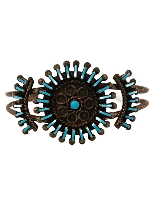 Front view of Sterling Silver & Turquoise Cuff Bracelet