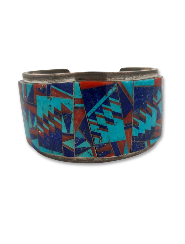 Front view of Tommy Jackson Multicolor Inlay Cuff Bracelet