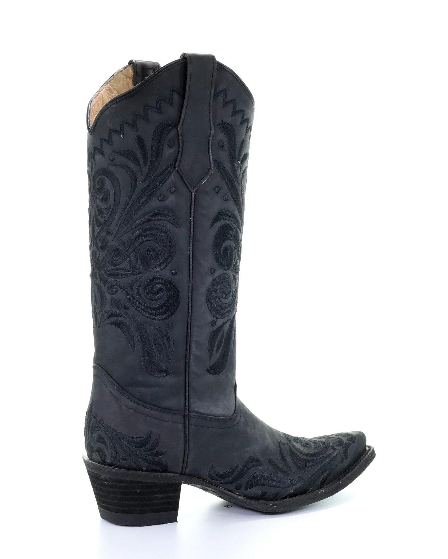 Corral Black Filigree Leather Boots