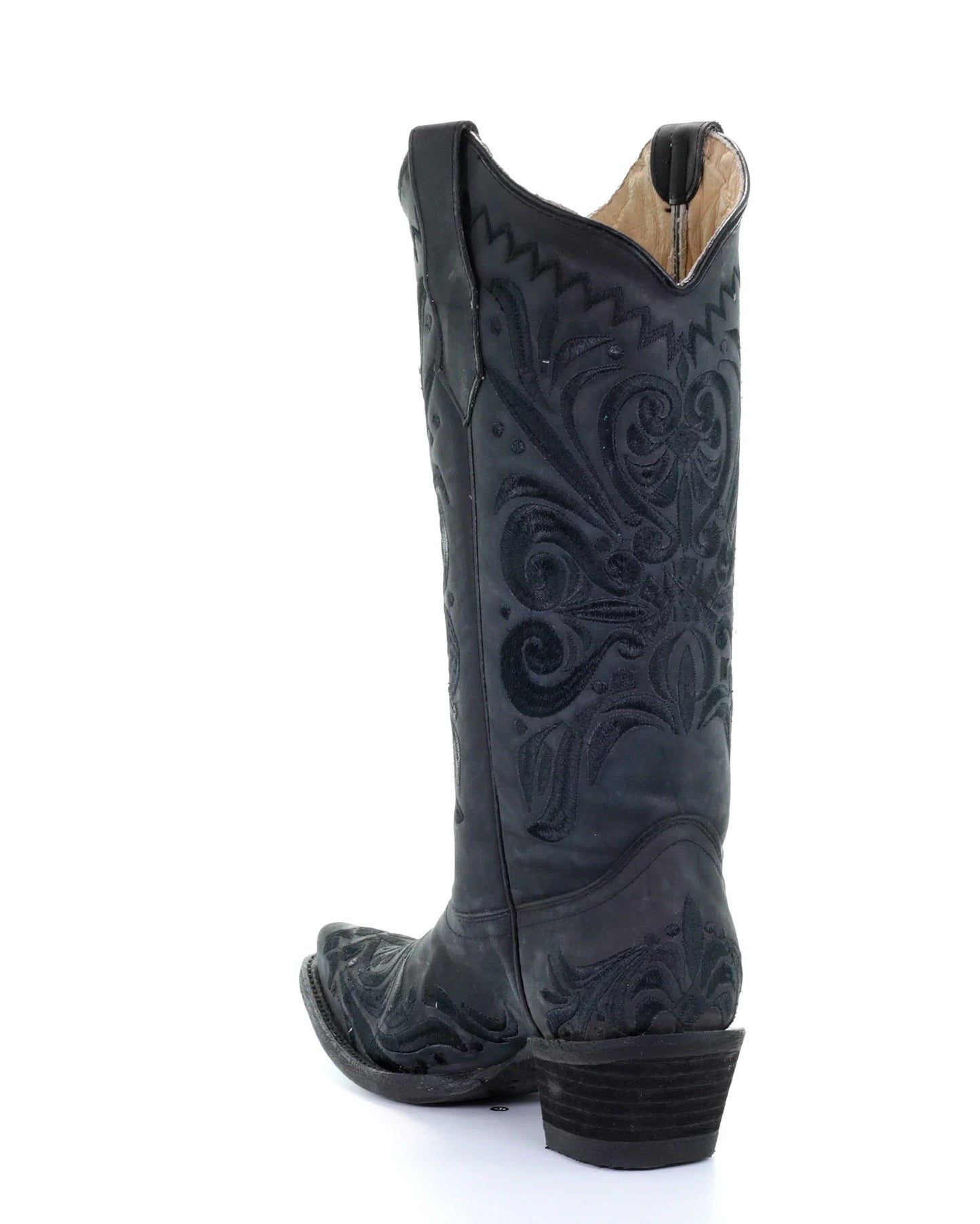 Corral Black Filigree Leather Boots