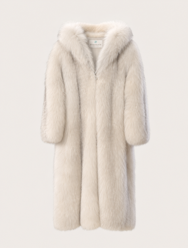 Pinto Ranch Arctic Ice Fox Fur Coat