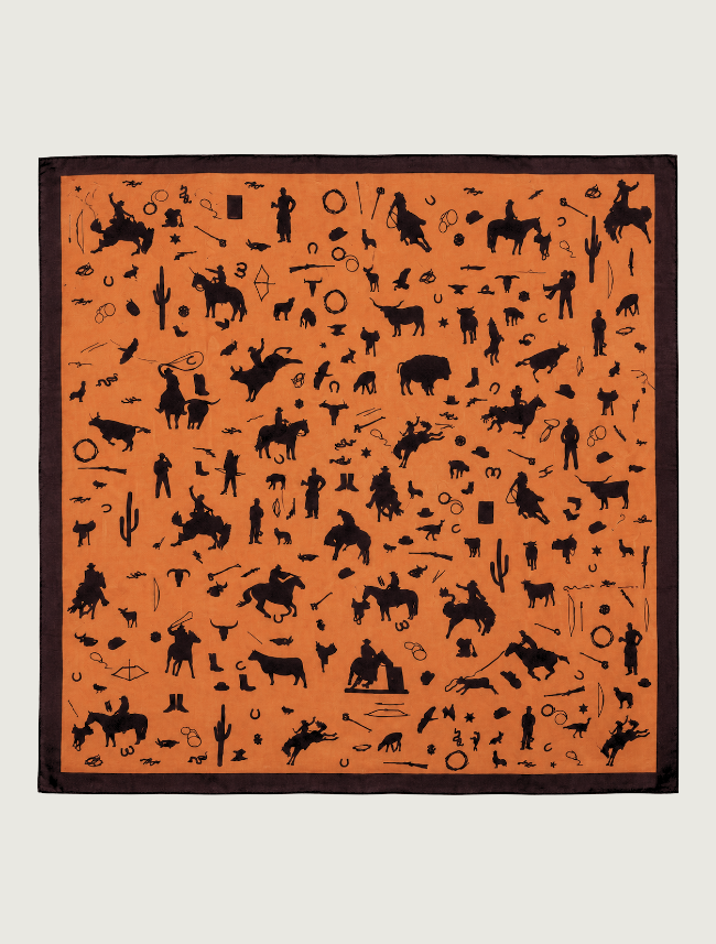 Wyoming Traders Cowboy Silhouette Silk Wild Rag