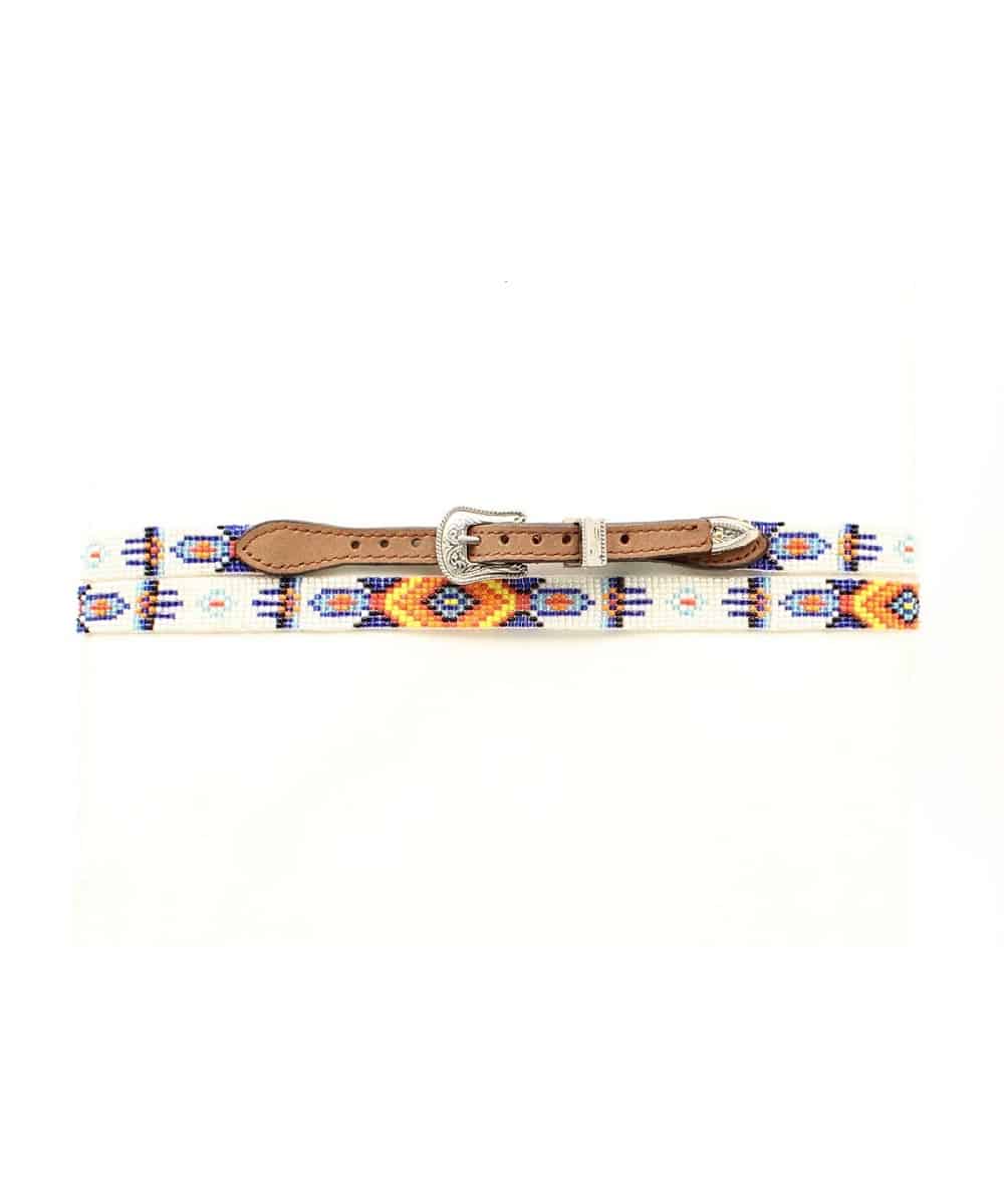 Double S Beaded Hat Band with Tabs