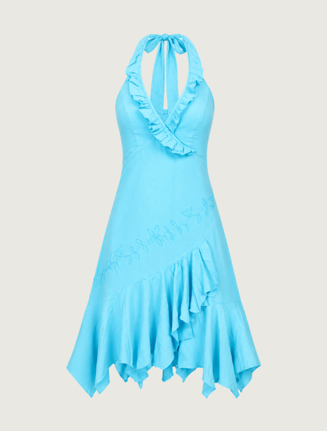 Scully Women's Cotton Ruffled Halter Dress