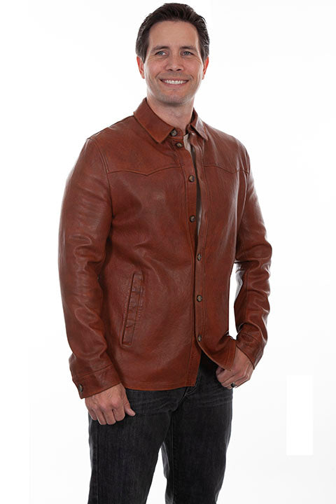 Leather Shirt Jacket