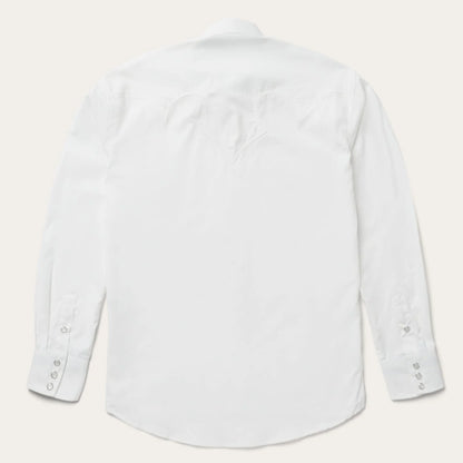 Classic Solid Snap Poplin Shirt in Optic White