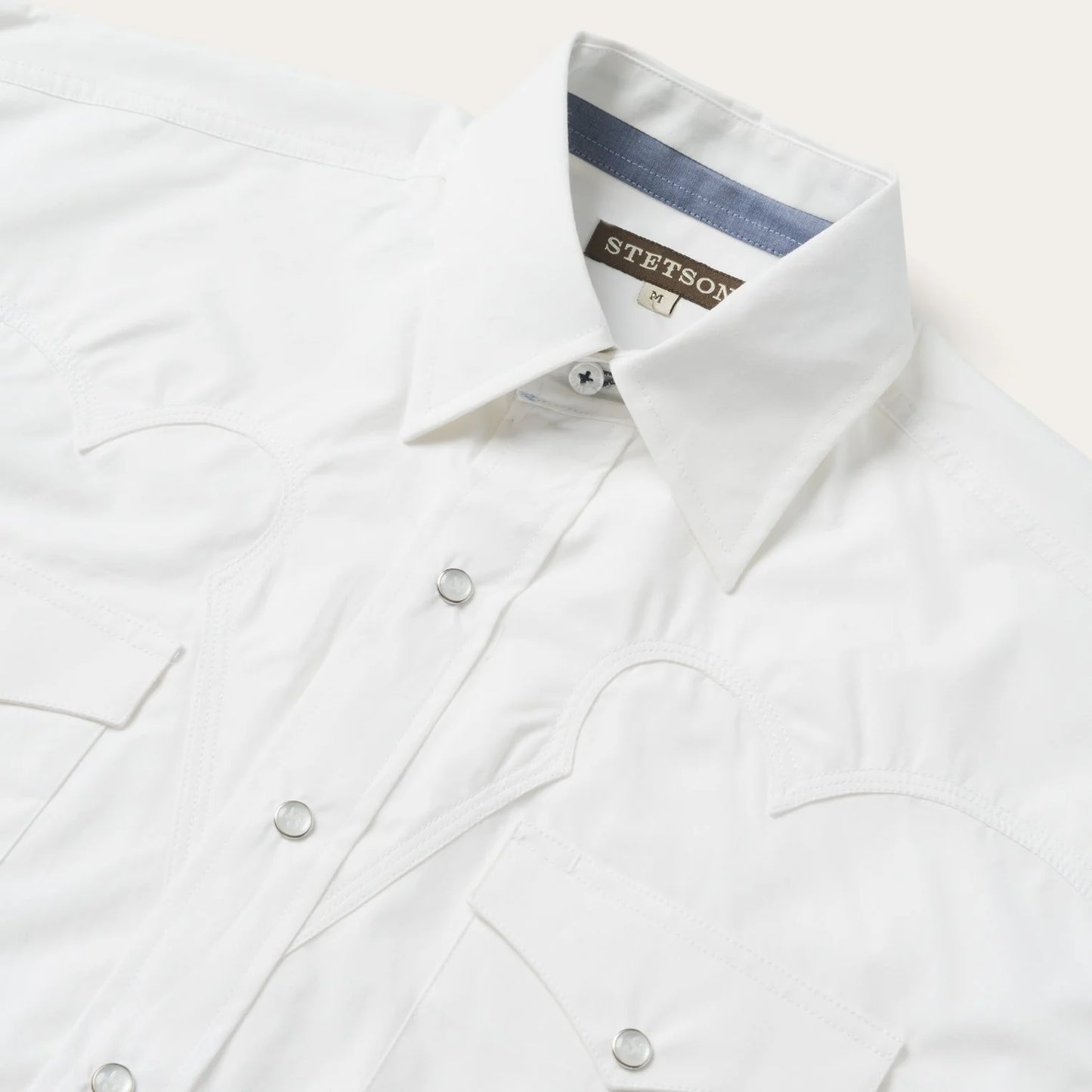 Classic Solid Snap Poplin Shirt in Optic White