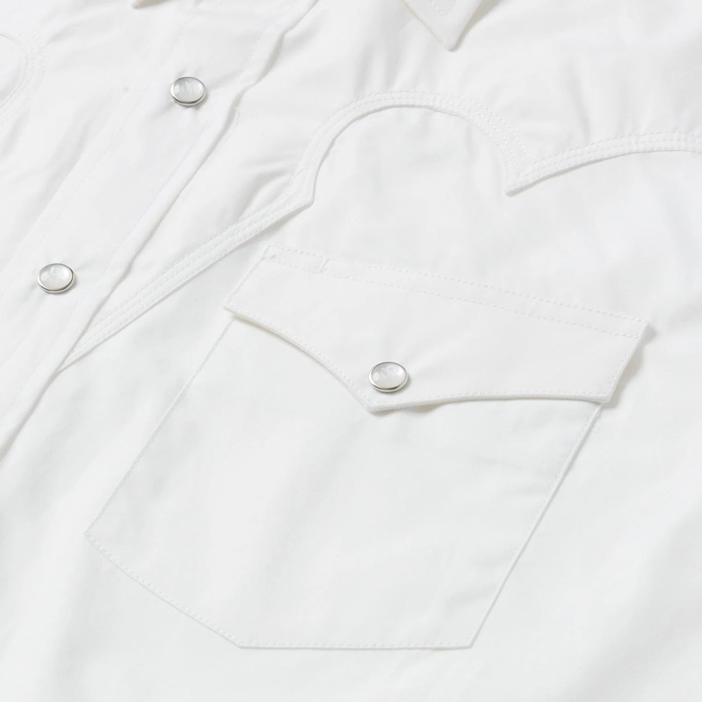 Classic Solid Snap Poplin Shirt in Optic White