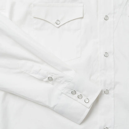 Classic Solid Snap Poplin Shirt in Optic White