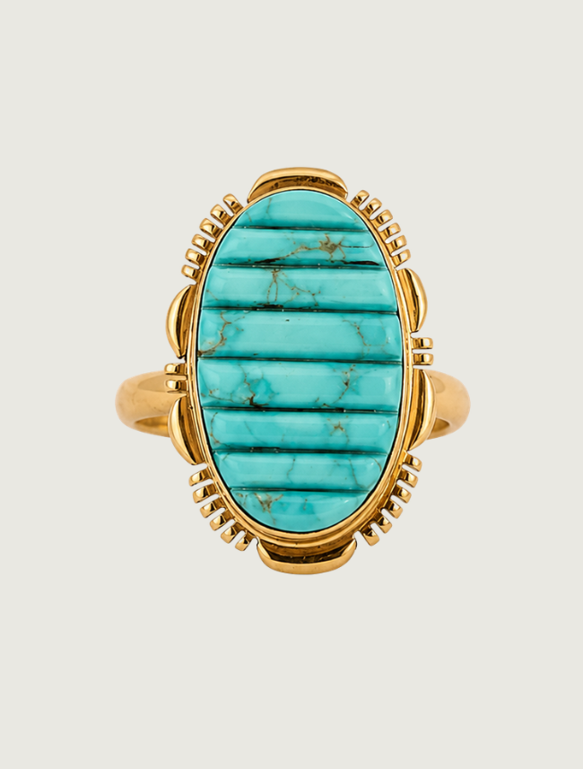 14K Yellow Gold Turquoise Ring