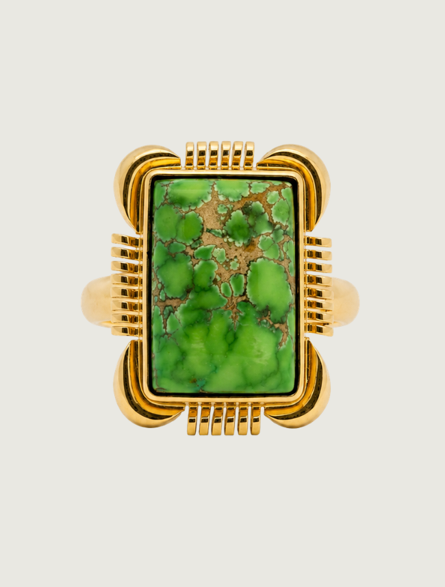 14K YG Carico Lake Turquoise Ring