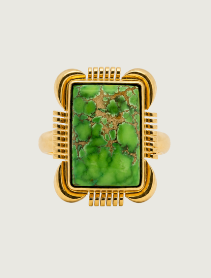 14K YG Carico Lake Turquoise Ring