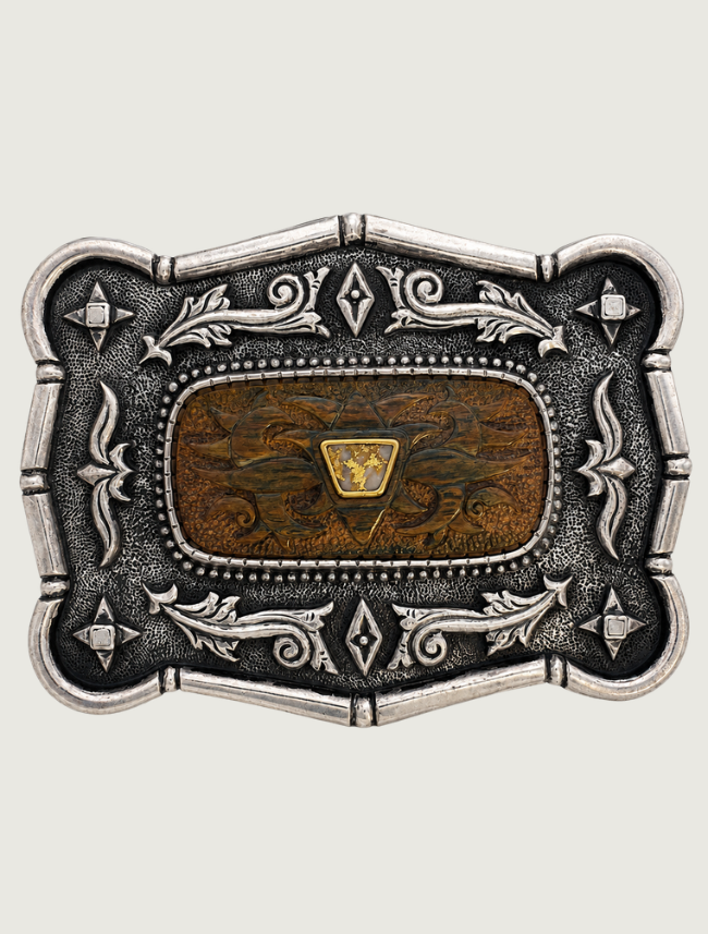 Lee Downey Sterling Silver & Mammoth Belt Buckle