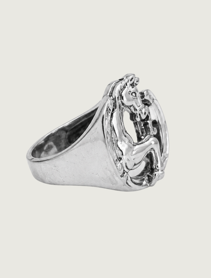 Kabana Sterling Silver Horse-in-Horseshoe Ring