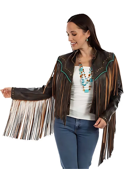 Scully Women's Leather Fringe & Whipstitch Jacket