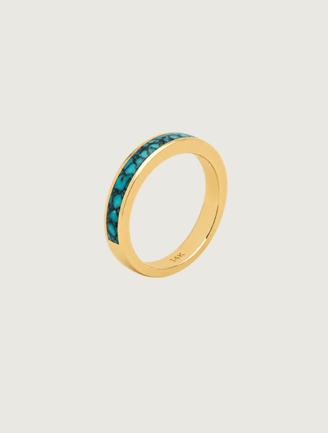 14K Yellow Gold Turquoise Ring